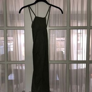 Olive green suede dress